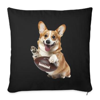 American Pitbull Corgi - Sofa pillowcase 17,3'' x 17,3'' (45 x 45 cm) - black - Front