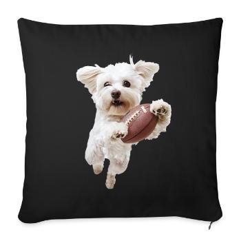Maltese - Sofa pillowcase 17,3'' x 17,3'' (45 x 45 cm) - black - Front