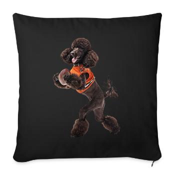 Caniche - Housse de coussin décorative 45 x 45 cm - noir - Devant