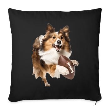 Shetland Sheepdog - Sofa pillowcase 17,3'' x 17,3'' (45 x 45 cm) - black - Front