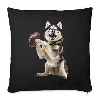 Siberian Husky - Sofa pillowcase 17,3'' x 17,3'' (45 x 45 cm) - black - Front