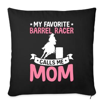 Le coureur de barils préféré m’appelle maman coureur de barils - Housse de coussin décorative 45 x 45 cm - noir - Devant