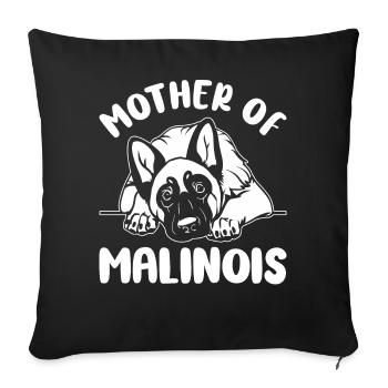 Belgischer Malinois Hundeliebhaber Mama Mutter von - Sofakissenbezug 45 x 45 cm - Schwarz - Vorne