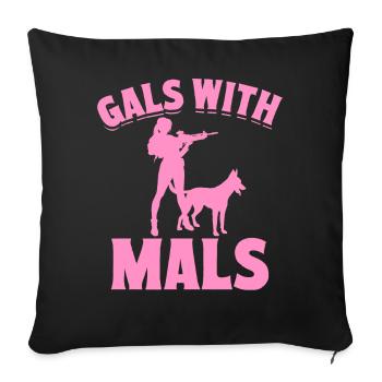 Belgian Malinois Girl Gals With Mals - Sofa pillowcase 17,3'' x 17,3'' (45 x 45 cm) - black - Front