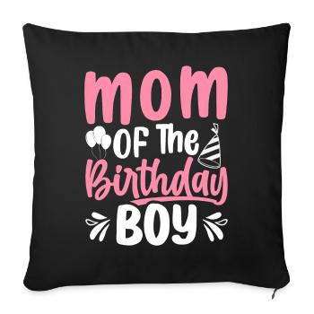 Mère du garçon d’anniversaire Mère - Housse de coussin décorative 45 x 45 cm - noir - Devant