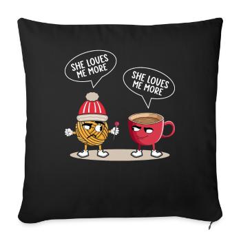 Crochet Tricot Fil Lover Café Elle Aime Mic - Housse de coussin décorative 45 x 45 cm - noir - Devant