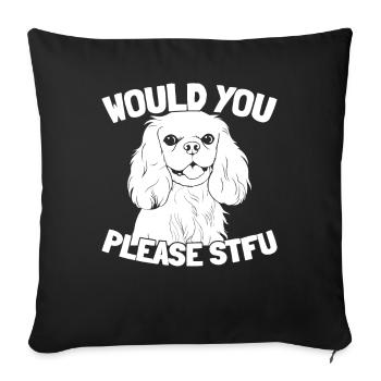 Roi Charles Cavalier : taisez-vous - Housse de coussin décorative 45 x 45 cm - noir - Devant