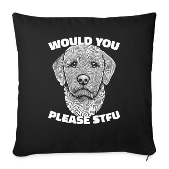 Golden Doodle tais-toi s’il vous plaît Tais-toi - Housse de coussin décorative 45 x 45 cm - noir - Devant