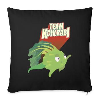 Équipe de chou-rave Légumes Vegan - Housse de coussin décorative 45 x 45 cm - noir - Devant