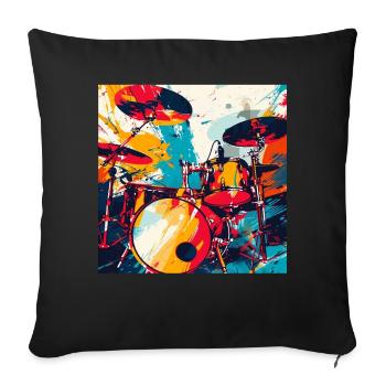 Percussion - Sofa pillowcase 17,3'' x 17,3'' (45 x 45 cm) - black - Front