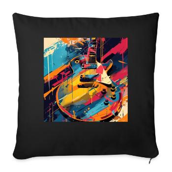 Guitare - Housse de coussin décorative 45 x 45 cm - noir - Devant