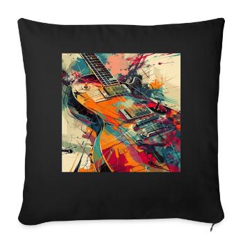 Guitare - Housse de coussin décorative 45 x 45 cm - noir - Devant