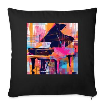 Piano - Housse de coussin décorative 45 x 45 cm - noir - Devant