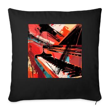 Piano - Housse de coussin décorative 45 x 45 cm - noir - Devant