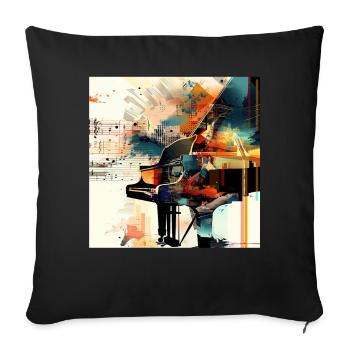 Piano - Housse de coussin décorative 45 x 45 cm - noir - Devant
