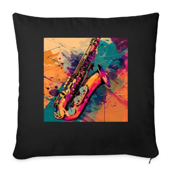 Saxophone - Sofa pillowcase 17,3'' x 17,3'' (45 x 45 cm) - black - Front