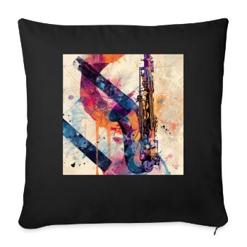 Saxophone - Sofa pillowcase 17,3'' x 17,3'' (45 x 45 cm) - black - Front