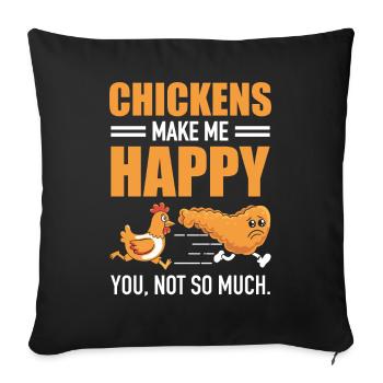 Chicken Wings Make Me Happy Fast Food Lover - Sofa pillowcase 17,3'' x 17,3'' (45 x 45 cm) - black - Front