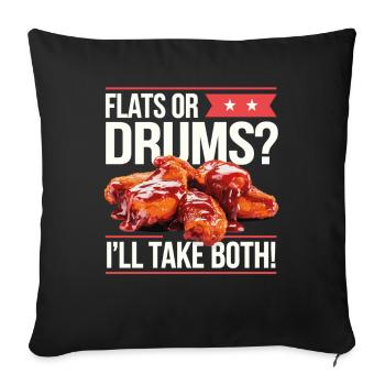 Chicken Wings Liebhaber Fast Food Buffalo Wings - Sofakissenbezug 45 x 45 cm - Schwarz - Vorne