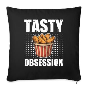 Ailes de poulet chaudes et épicées Tasty Obession - Housse de coussin décorative 45 x 45 cm - noir - Devant
