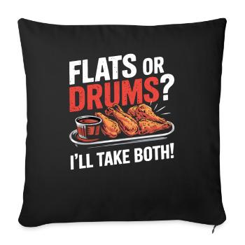 Ailes Buffalo BBQ Ailes Appartements Ou Tambours Prenez Les Deux - Housse de coussin décorative 45 x 45 cm - noir - Devant