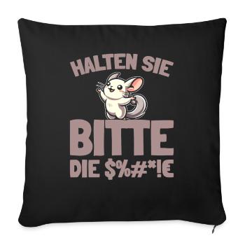 Chinchilla S’il vous plaît, taisez-vous - Housse de coussin décorative 45 x 45 cm - noir - Devant