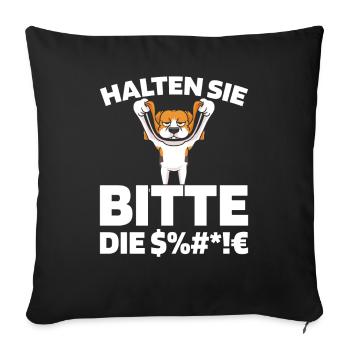 Beagle : Tais-toi s’il te plaît - Housse de coussin décorative 45 x 45 cm - noir - Devant