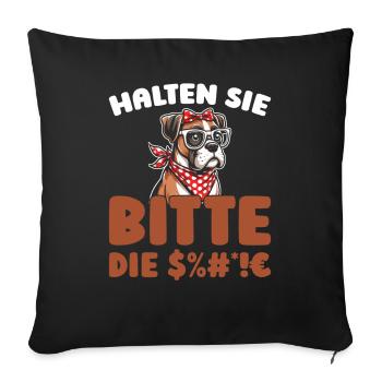 Boxer Chien Boxer Allemand - Housse de coussin décorative 45 x 45 cm - noir - Devant