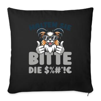 Papillon Tais-toi - Housse de coussin décorative 45 x 45 cm - noir - Devant