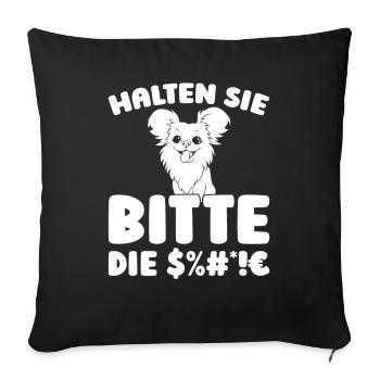 Papillon Tais-toi - Housse de coussin décorative 45 x 45 cm - noir - Devant