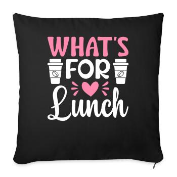 Lunch for cafeteria staff What's on offer - Sofa pillowcase 17,3'' x 17,3'' (45 x 45 cm) - black - Front
