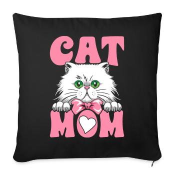 Cat Mom Mothers Day Family Matching - Sofa pillowcase 17,3'' x 17,3'' (45 x 45 cm) - black - Front