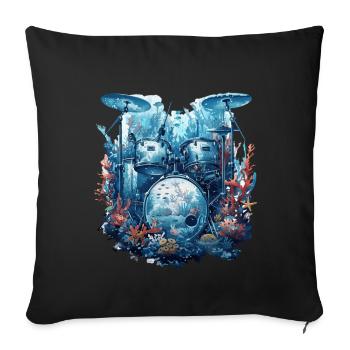 Fish Drums - Sofa pillowcase 17,3'' x 17,3'' (45 x 45 cm) - black - Front