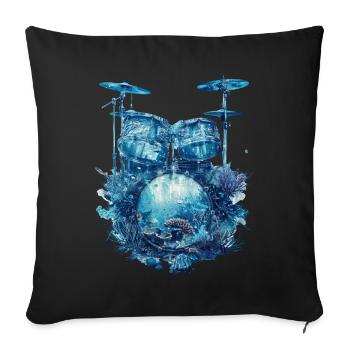 Fish Drums - Sofa pillowcase 17,3'' x 17,3'' (45 x 45 cm) - black - Front