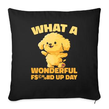 Golden Doodle Fucked Up Day - Sofakissenbezug 45 x 45 cm - Schwarz - Vorne