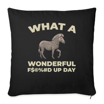 Zebra Fucked Up Day - Sofa pillowcase 17,3'' x 17,3'' (45 x 45 cm) - black - Front