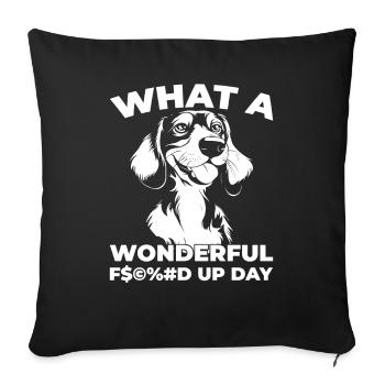 Dackel Teckel Fucked Up Day - Housse de coussin décorative 45 x 45 cm - noir - Devant