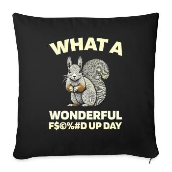 Squirrel Fucked Up Day - Housse de coussin décorative 45 x 45 cm - noir - Devant