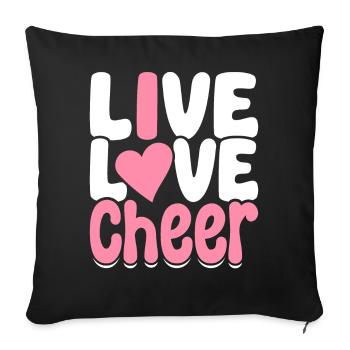Funny Cheerleading Cheerleader Cheer Squad Live - Sofa pillowcase 17,3'' x 17,3'' (45 x 45 cm) - black - Front