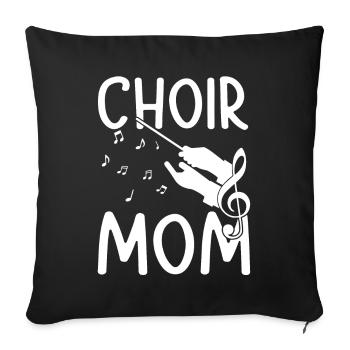 Chorale Maman Drôle Chanteur Chant Choriste - Housse de coussin décorative 45 x 45 cm - noir - Devant