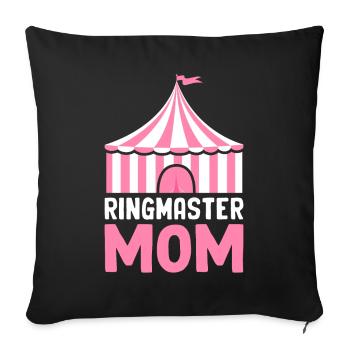 Maître de piste Maman Cirque Fête Carnaval - Housse de coussin décorative 45 x 45 cm - noir - Devant