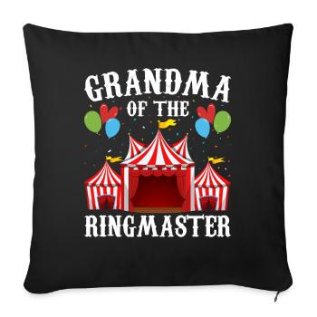 Grand-mère du Ringmaster Circus Party Carnaval - Housse de coussin décorative 45 x 45 cm - noir - Devant
