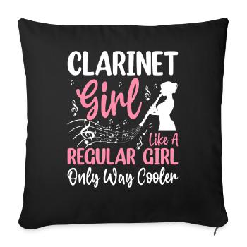 Clarinette Fille Juste Beaucoup Plus Cool Jeux Drôles - Housse de coussin décorative 45 x 45 cm - noir - Devant