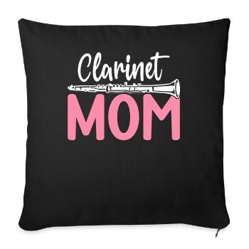 Clarinet Mama Player Clarinetist - Sofa pillowcase 17,3'' x 17,3'' (45 x 45 cm) - black - Front