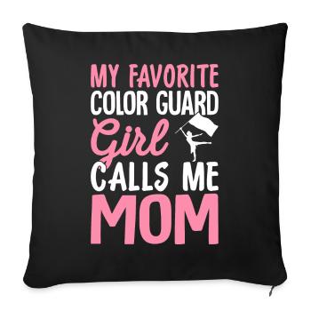 Ma fille garde de couleur préférée m’appelle maman drôle - Housse de coussin décorative 45 x 45 cm - noir - Devant
