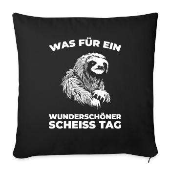 Faultier Halten Sie Bitte Die Fresse - Sofakissenbezug 45 x 45 cm - Schwarz - Vorne