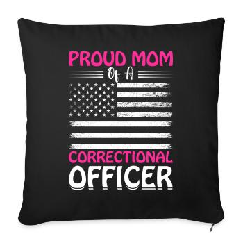 Fière maman d’un agent correctionnel Justizvo - Housse de coussin décorative 45 x 45 cm - noir - Devant