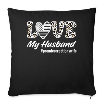 Correctional Officer Prison Woman Love My M - Sofa pillowcase 17,3'' x 17,3'' (45 x 45 cm) - black - Front