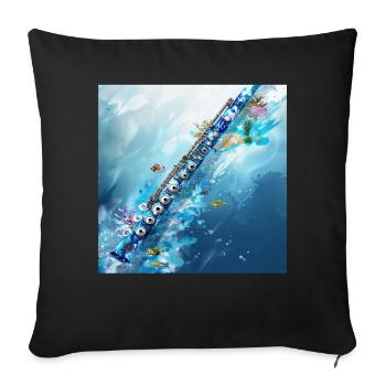 Fish Flute - Sofa pillowcase 17,3'' x 17,3'' (45 x 45 cm) - black - Front