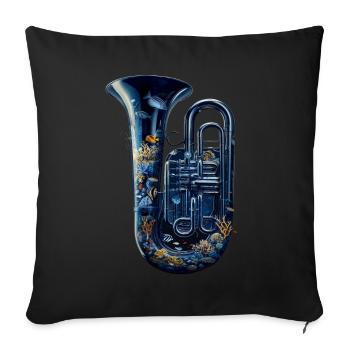 Fish Tuba - Sofa pillowcase 17,3'' x 17,3'' (45 x 45 cm) - black - Front